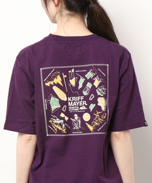 KRIFF MAYER Lady's Collection（クリフメイヤーレディースコレクション）の「抗菌Aライン半袖T（キャンプ）（Tシャツ/カットソー・レディース・パープル/オフホワイト/オレンジ/カラフル/チャコール・MEDIUM/LARGE）」の4枚目の写真