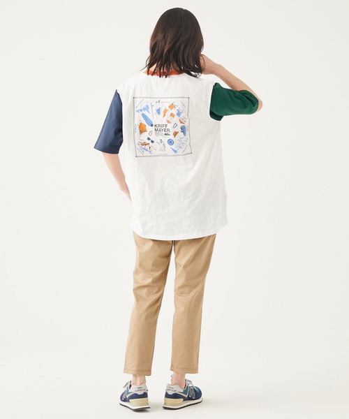 KRIFF MAYER Lady's Collection（クリフメイヤーレディースコレクション）の「抗菌Aライン半袖T（キャンプ）（Tシャツ/カットソー・レディース・パープル/オフホワイト/オレンジ/カラフル/チャコール・MEDIUM/LARGE）」の14枚目の写真