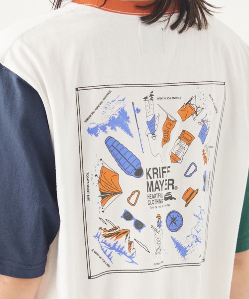 KRIFF MAYER Lady's Collection（クリフメイヤーレディースコレクション）の「抗菌Aライン半袖T（キャンプ）（Tシャツ/カットソー・レディース・パープル/オフホワイト/オレンジ/カラフル/チャコール・MEDIUM/LARGE）」の16枚目の写真