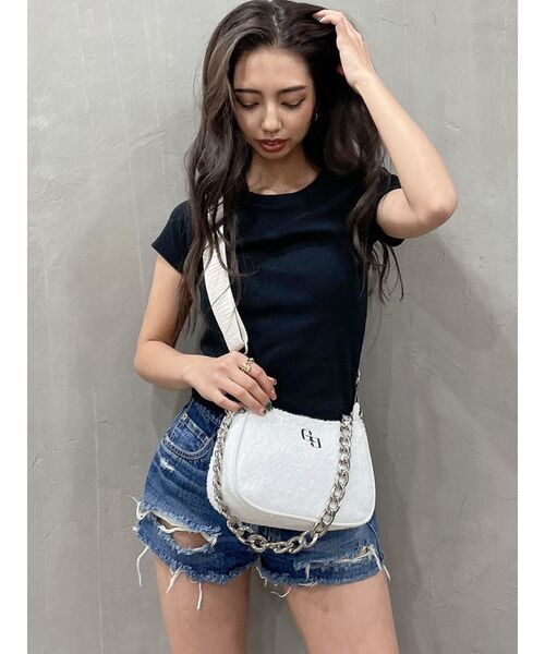 GYDA（ジェイダ）の「GGパイル2WAYミニBAG（ハンドバッグ・レディース・チャコールグレー/オフホワイト・FREE）」の6枚目の写真