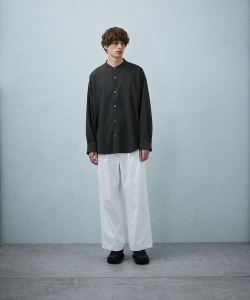 PUBLIC TOKYO(パブリックトウキョウ)の「ステッチドワイドイージースラックス(スラックス・メンズ・ネイビー/ホワイト・1/2)」の7枚目の写真