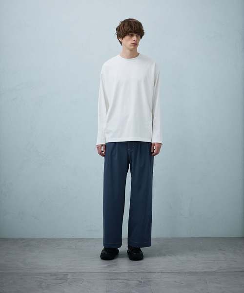 PUBLIC TOKYO(パブリックトウキョウ)の「ステッチドワイドイージースラックス(スラックス・メンズ・ネイビー/ホワイト・1/2)」の14枚目の写真