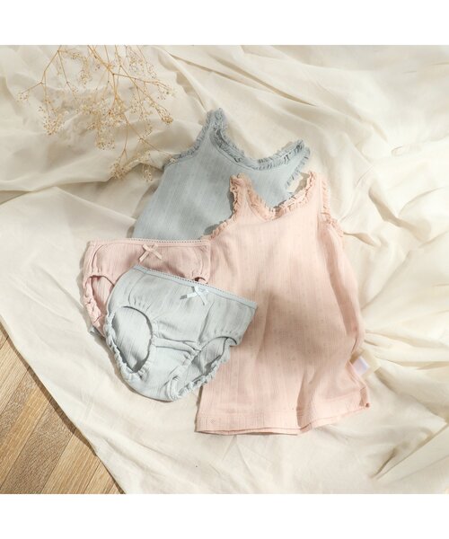 apres les cours(アプレレクール)の「針抜きタンクトップ(タンクトップ・キッズ・キナリ/ミント/サーモンピンク/サックスブルー・80/90/100/110/120/130)」の5枚目の写真