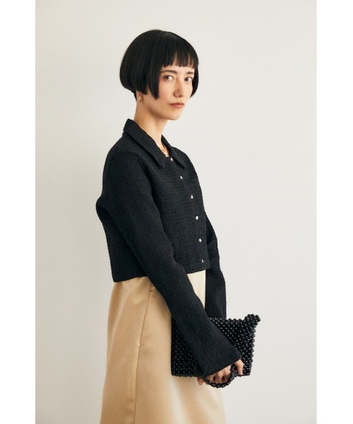M_(エムアンダーバー)の「【M_】SHIRRING SHORT シャツ(シャツ/ブラウス・レディース・ブラック/ライトイエロー/ブラウン・FREE)」の5枚目の写真