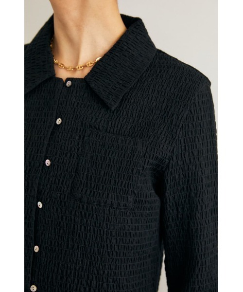 M_(エムアンダーバー)の「【M_】SHIRRING SHORT シャツ(シャツ/ブラウス・レディース・ブラック/ライトイエロー/ブラウン・FREE)」の11枚目の写真