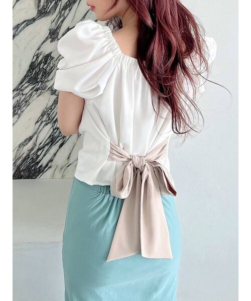 RESEXXY(リゼクシー)の「バックリボンパワショルブラウス(シャツ/ブラウス・レディース・ホワイト/ブラック/ミント/その他1・FREE)」の2枚目の写真