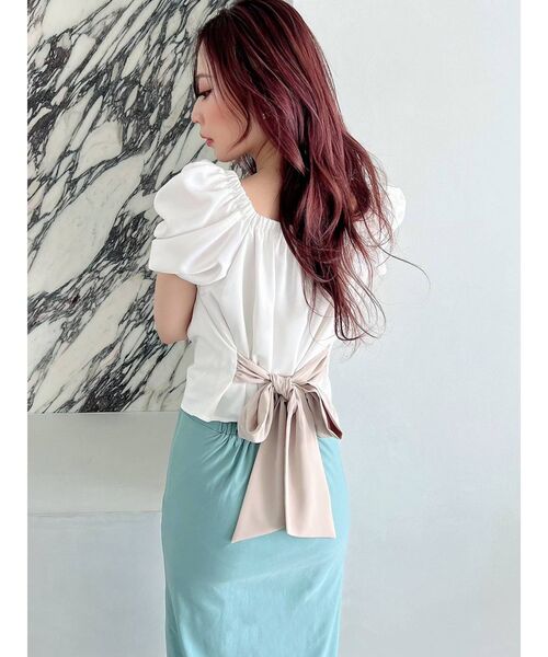 RESEXXY(リゼクシー)の「バックリボンパワショルブラウス(シャツ/ブラウス・レディース・ホワイト/ブラック/ミント/その他1・FREE)」の5枚目の写真