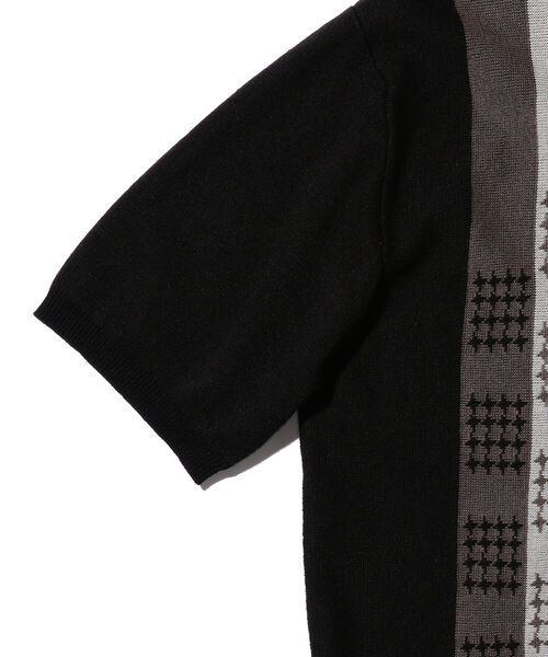 BEAMS PLUS（ビームスプラス）の「BEAMS PLUS / ラミー コットン ストライプ ジップ ニット（ポロシャツ・メンズ・ブラック/オレンジ/サックスブルー・S/M/XL/L）」の17枚目の写真