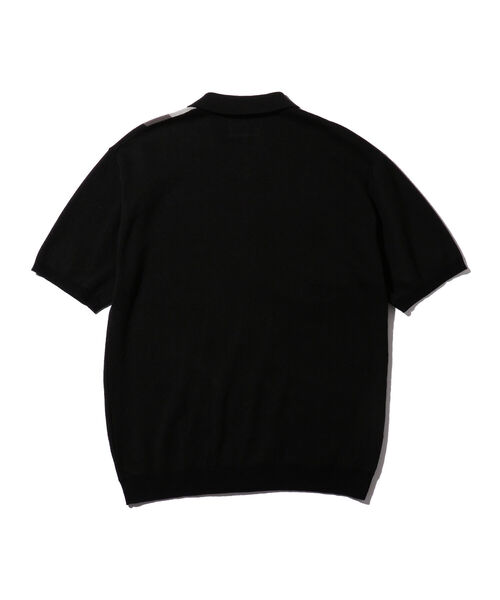 BEAMS PLUS（ビームスプラス）の「BEAMS PLUS / ラミー コットン ストライプ ジップ ニット（ポロシャツ・メンズ・ブラック/オレンジ/サックスブルー・S/M/XL/L）」の20枚目の写真