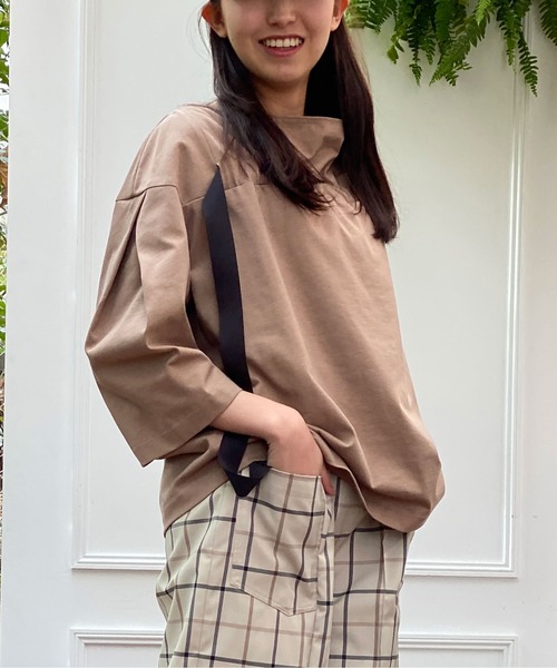 AVIE(アビィ)の「ジャージーリボンデザインプルオーバー(Tシャツ/カットソー・レディース・ブラック/モカ・38)」の14枚目の写真