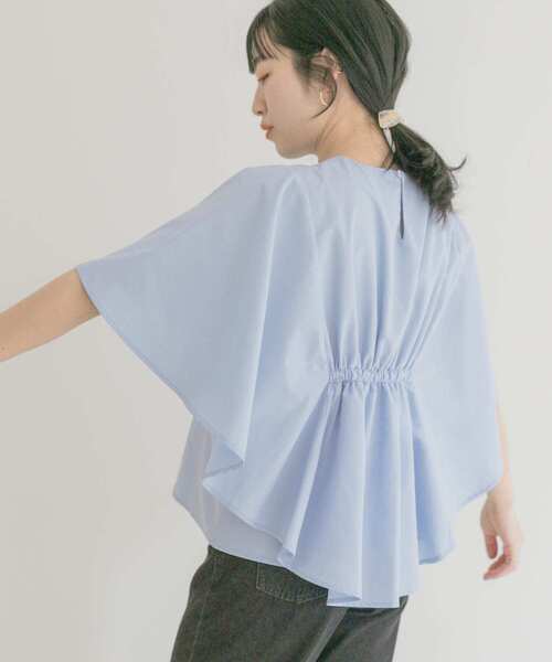 ITEMS URBANRESEARCH（アイテムズ アーバンリサーチ）の「ケープデザインブラウス（シャツ/ブラウス・レディース・ブルー/ベージュ/ネイビー・FREE）」の3枚目の写真