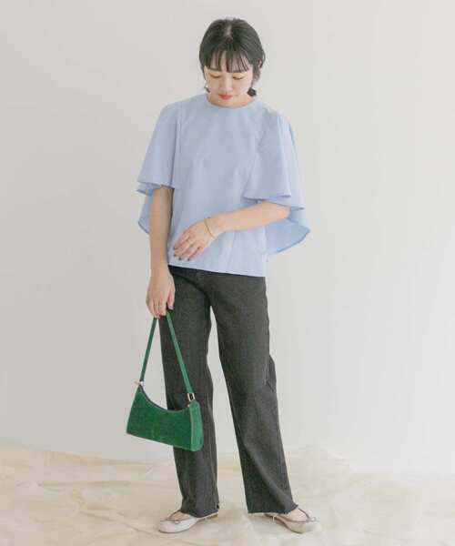 ITEMS URBANRESEARCH（アイテムズ アーバンリサーチ）の「ケープデザインブラウス（シャツ/ブラウス・レディース・ブルー/ベージュ/ネイビー・FREE）」の7枚目の写真