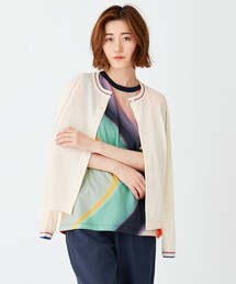 PS Paul Smith（ピーエスポールスミス）の「【洗える】コントラストストライプトリム ベーシックカーディガン（カーディガン/ボレロ）」