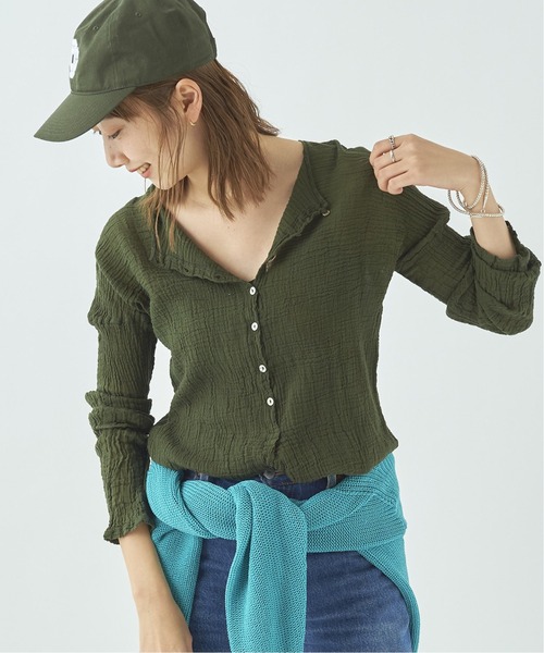 plage（プラージュ）の「《追加》【LES ATELIERS FRANCAIS DE CONFECTION】SP HENLY NECK L/SL シャツ2◆（シャツ/ブラウス・レディース・ブラック/カーキ/ホワイト系その他/ベージュ・FREE）」の4枚目の写真