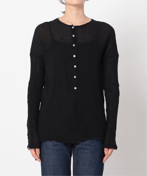 plage（プラージュ）の「《追加》【LES ATELIERS FRANCAIS DE CONFECTION】SP HENLY NECK L/SL シャツ2◆（シャツ/ブラウス・レディース・ブラック/カーキ/ホワイト系その他/ベージュ・FREE）」の5枚目の写真