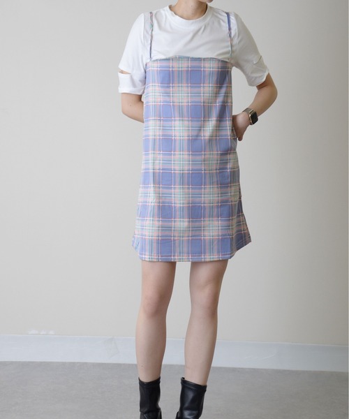 セール チェックプリント ミニキャミワンピ ワンピース Ibeul イベール のファッション通販 Zozotown