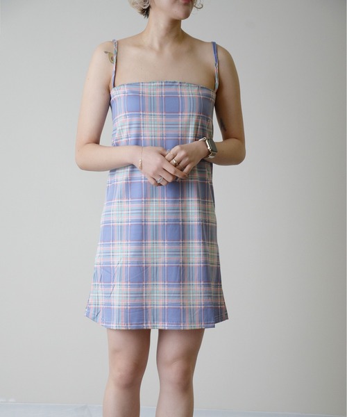 セール チェックプリント ミニキャミワンピ ワンピース Ibeul イベール のファッション通販 Zozotown