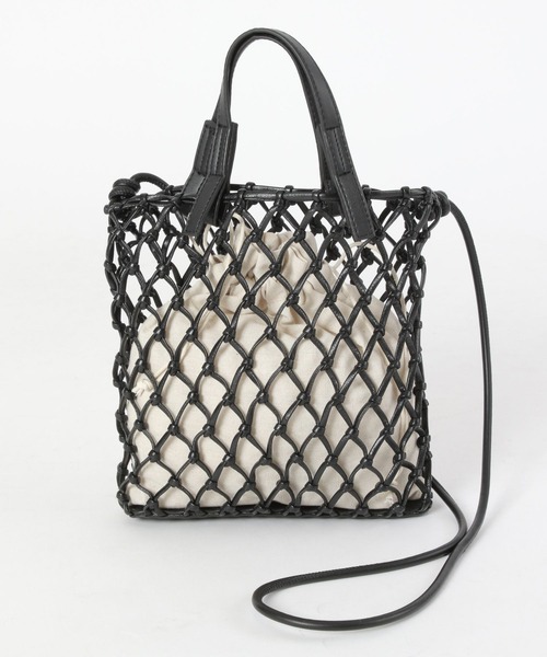 GLOBAL WORK（グローバルワーク）の「ＰＵマクラメショルダー/261914（クラッチバッグ・レディース・ブラック/ライトグレー/ブラウン・FREE）」の4枚目の写真