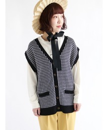 ehka sopo | ジャガードVネックベスト(ベスト)