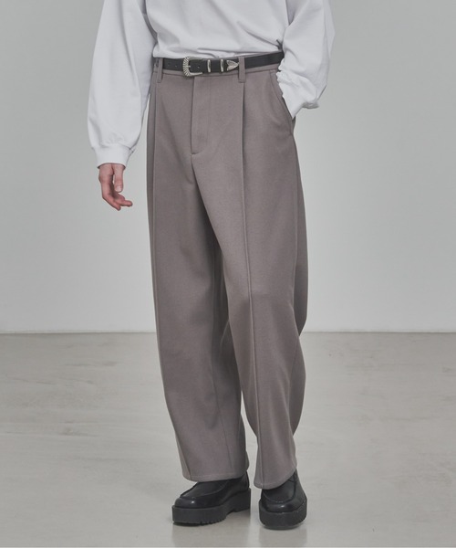 ADAMASTE（アダマスト）の「リラックスフィットウールライクワイドパンツ【セットアップ対応】（その他パンツ・メンズ・ダークグレー/グレイッシュベージュ・SMALL/MEDIUM/LARGE）」の2枚目の写真