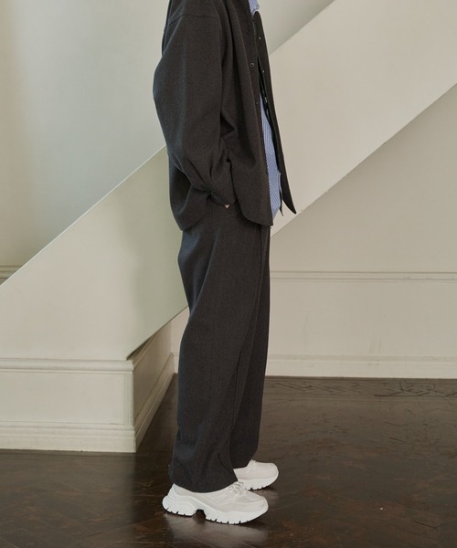 ADAMASTE（アダマスト）の「リラックスフィットウールライクワイドパンツ【セットアップ対応】（その他パンツ・メンズ・ダークグレー/グレイッシュベージュ・SMALL/MEDIUM/LARGE）」の7枚目の写真