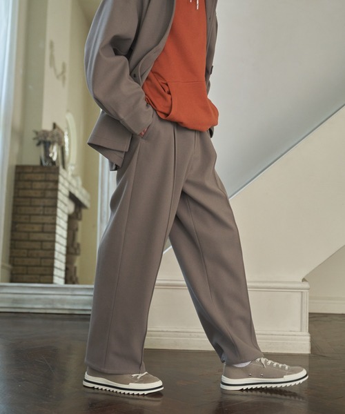 ADAMASTE（アダマスト）の「リラックスフィットウールライクワイドパンツ【セットアップ対応】（その他パンツ・メンズ・ダークグレー/グレイッシュベージュ・SMALL/MEDIUM/LARGE）」の15枚目の写真