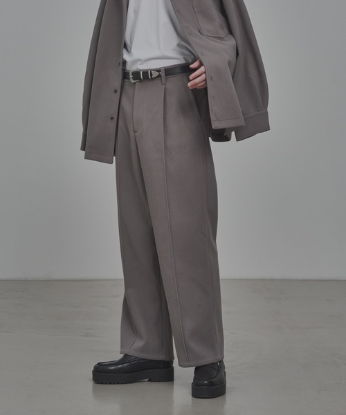 ADAMASTE（アダマスト）の「リラックスフィットウールライクワイドパンツ【セットアップ対応】（その他パンツ・メンズ・ダークグレー/グレイッシュベージュ・SMALL/MEDIUM/LARGE）」の11枚目の写真