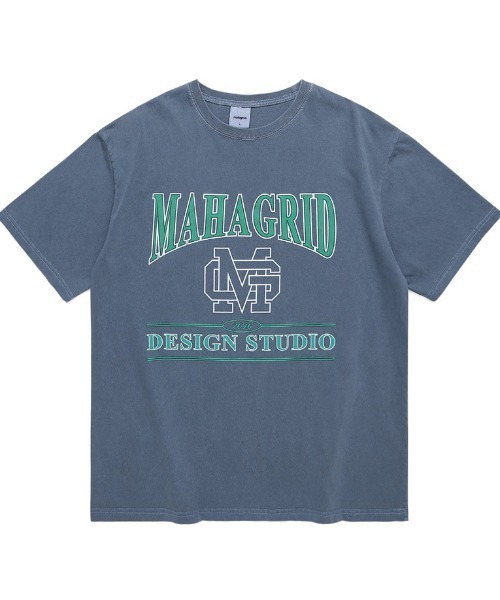 tシャツ A'GEM/9 × .kom「mahagrid/マハグリッド」ARC LOGO PIGMENT TEE/アーチロゴピグメント半袖Tシャツ レ A'GEM/9 × .kom『mahagrid/マハグリッド』UNIVERSITY PIGMENT