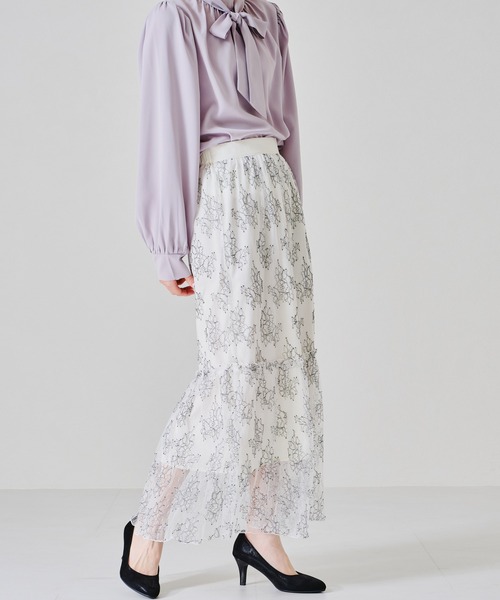 acro(アクロ)の「ティアード配色レーススカート/AC1367(スカート・レディース・ベージュ/ホワイト・フリ-)」の3枚目の写真