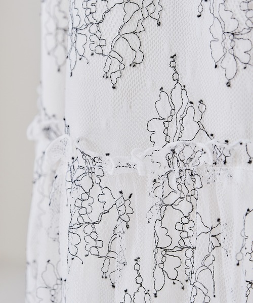 acro(アクロ)の「ティアード配色レーススカート/AC1367(スカート・レディース・ベージュ/ホワイト・フリ-)」の8枚目の写真