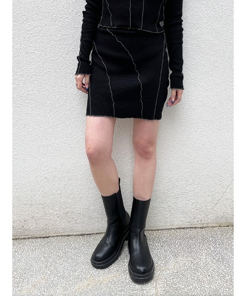 ENVYM（アンビー）の「スイッチングリブＳＫ（スカート・レディース・ブラック/グレー・FREE）」の11枚目の写真