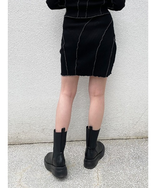 ENVYM（アンビー）の「スイッチングリブＳＫ（スカート・レディース・ブラック/グレー・FREE）」の13枚目の写真