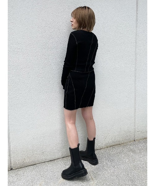 ENVYM（アンビー）の「スイッチングリブＳＫ（スカート・レディース・ブラック/グレー・FREE）」の8枚目の写真