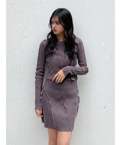 ENVYM（アンビー）の「スイッチングリブＳＫ（スカート・レディース・ブラック/グレー・FREE）」の16枚目の写真