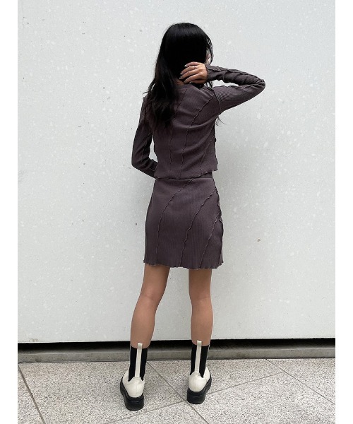 ENVYM（アンビー）の「スイッチングリブＳＫ（スカート・レディース・ブラック/グレー・FREE）」の15枚目の写真