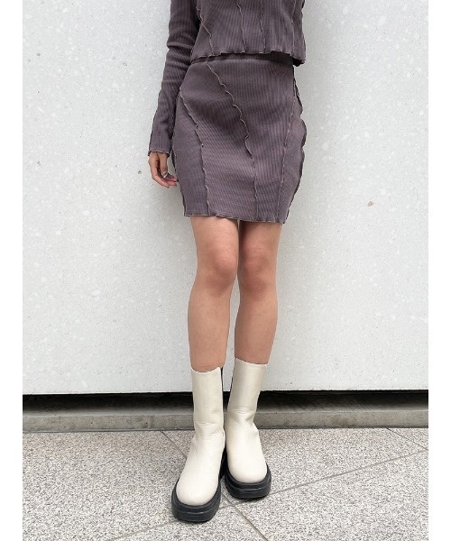 ENVYM（アンビー）の「スイッチングリブＳＫ（スカート・レディース・ブラック/グレー・FREE）」の17枚目の写真