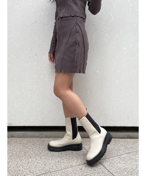 ENVYM（アンビー）の「スイッチングリブＳＫ（スカート・レディース・ブラック/グレー・FREE）」の18枚目の写真