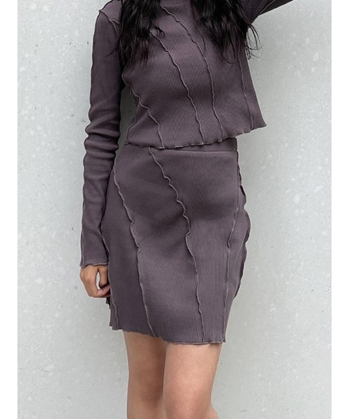 ENVYM（アンビー）の「スイッチングリブＳＫ（スカート・レディース・ブラック/グレー・FREE）」の20枚目の写真