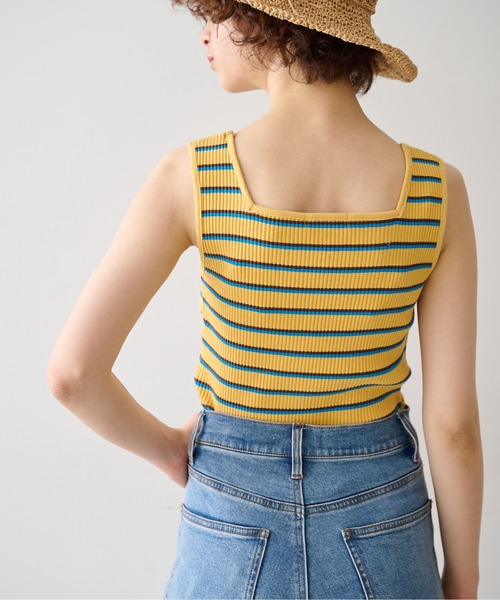 FREE'S MART（フリーズマート）の「◆スクエアネックマルチボーダータンク（Tシャツ/カットソー・レディース・ネイビー/イエロー系その他・FREE）」の19枚目の写真