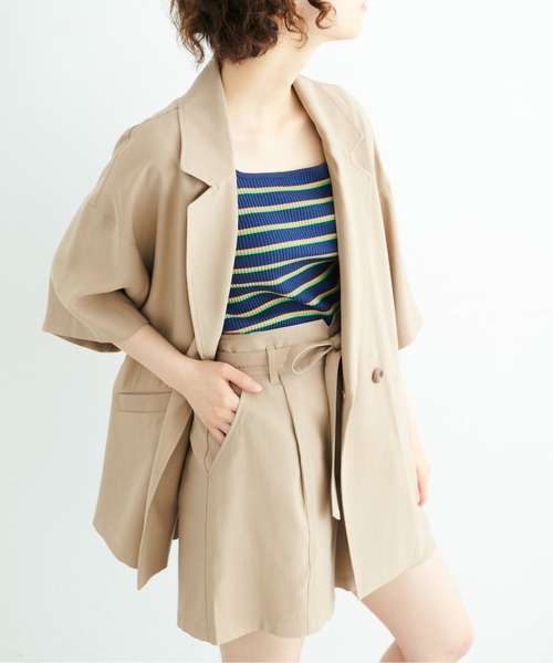 FREE'S MART（フリーズマート）の「◆スクエアネックマルチボーダータンク（Tシャツ/カットソー・レディース・ネイビー/イエロー系その他・FREE）」の4枚目の写真