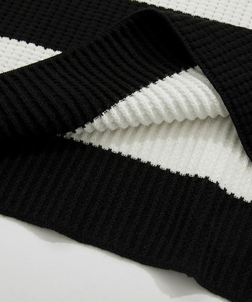 Polo collar striped sweater FX22S039