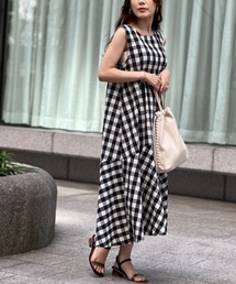 裾ティアードノースリワンピース