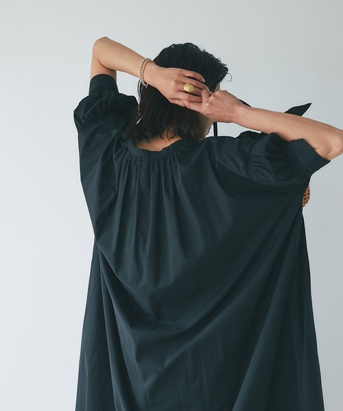 RIVE DROITE（リヴドロワ）の「一枚で様になるこなれ感を演出/ボイルギャザーワンピース（ワンピース・レディース・ブラック/ブルー/ピンク・FREE）」の15枚目の写真