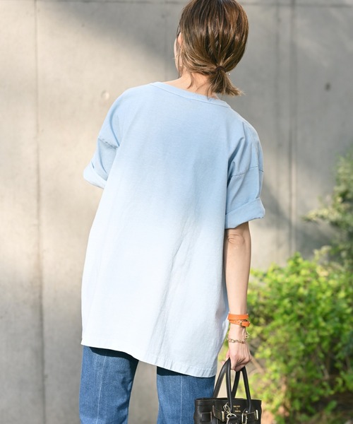 FRAMeWORK（フレームワーク）の「【Champion / チャンピオン】別注USAボタニカルダイ Tシャツ（Tシャツ/カットソー・レディース・ブラウン/ベージュ/ブルー・MEDIUM/X-LARGE）」の14枚目の写真