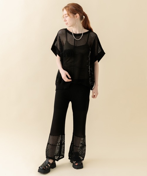 TRANOI（トラノイ）の「TRANOI. チェーンワイドニットトップス（ニット/セーター・レディース・ブラック/グリーン/レッド・FREE）」の13枚目の写真