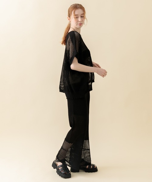 TRANOI（トラノイ）の「TRANOI. チェーンワイドニットトップス（ニット/セーター・レディース・ブラック/グリーン/レッド・FREE）」の14枚目の写真