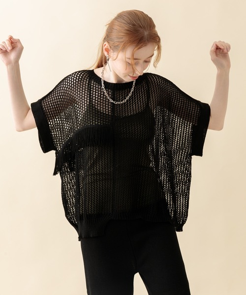 TRANOI（トラノイ）の「TRANOI. チェーンワイドニットトップス（ニット/セーター・レディース・ブラック/グリーン/レッド・FREE）」の20枚目の写真