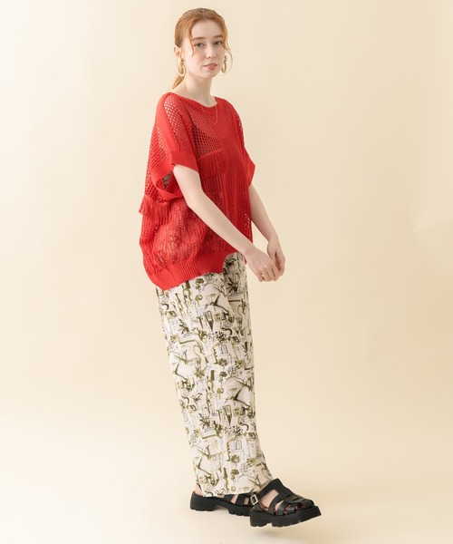 TRANOI（トラノイ）の「TRANOI. チェーンワイドニットトップス（ニット/セーター・レディース・ブラック/グリーン/レッド・FREE）」の22枚目の写真