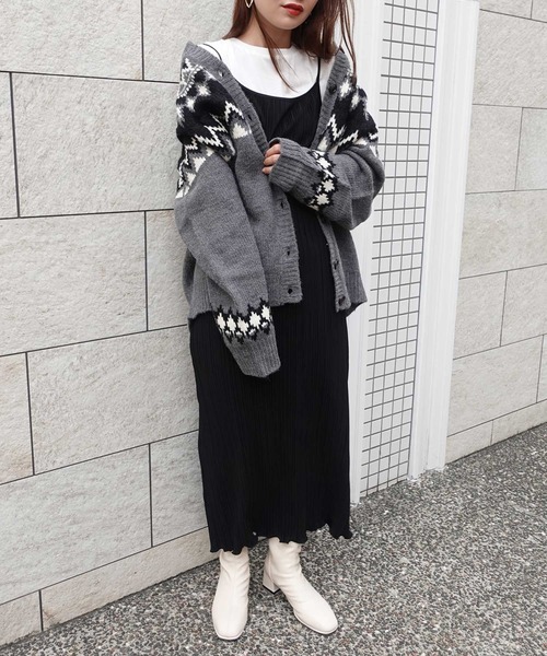 CORNERS（コーナーズ）の「SETプリーツキャミワンピース（ワンピース・レディース・ベージュ/ブラック/ライトグリーン/ブラウン・M）」の8枚目の写真