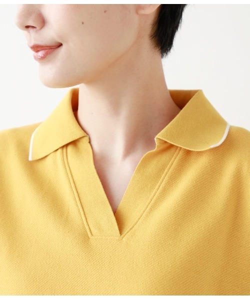 NEWYORKER(ニューヨーカー)の「成型ツイル スキッパーポロシャツ(ポロシャツ・レディース・ホワイト/ライトグレー/ブラック/ネイビー/イエロー/グリーン系その他3・M/L)」の12枚目の写真